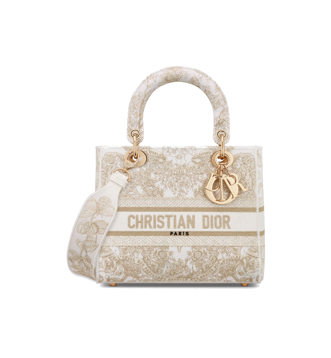 Dior Medium Size Lady D Lite Butterfly Around The World Embroidery Handbag (1) - newkick.app